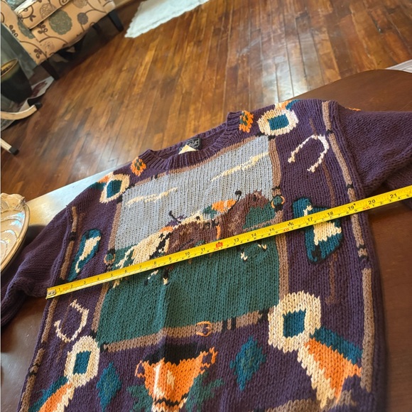 Vintage Woolrich Equestrian Polo Sweater Pullover Cotton Ramie Women’s Medium - Picture 8 of 10